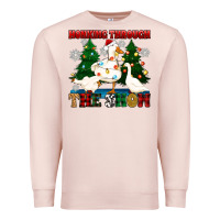 Pale Pink honking through the snow Premium Sweatshirt - Zillion Design Studio
