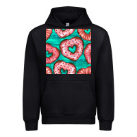 Black valentines day heart donuts seamless pattern Urban Hoodie - BundleAndBundleShop