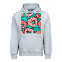 Heather Grey valentines day heart donuts seamless pattern Urban Hoodie - BundleAndBundleShop
