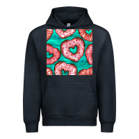 Navy valentines day heart donuts seamless pattern Urban Hoodie - BundleAndBundleShop