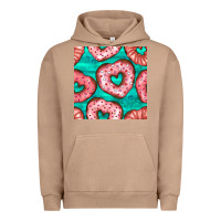 Pigment Burro valentines day heart donuts seamless pattern Urban Hoodie - BundleAndBundleShop