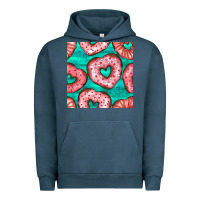 Pigment Midnight Navy valentines day heart donuts seamless pattern Urban Hoodie - BundleAndBundleShop