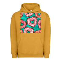 Pigment Peanut Butter valentines day heart donuts seamless pattern Urban Hoodie - BundleAndBundleShop