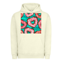 Pigment Pistachio valentines day heart donuts seamless pattern Urban Hoodie - BundleAndBundleShop