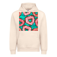 Sandshell valentines day heart donuts seamless pattern Urban Hoodie - BundleAndBundleShop