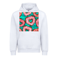 White valentines day heart donuts seamless pattern Urban Hoodie - BundleAndBundleShop