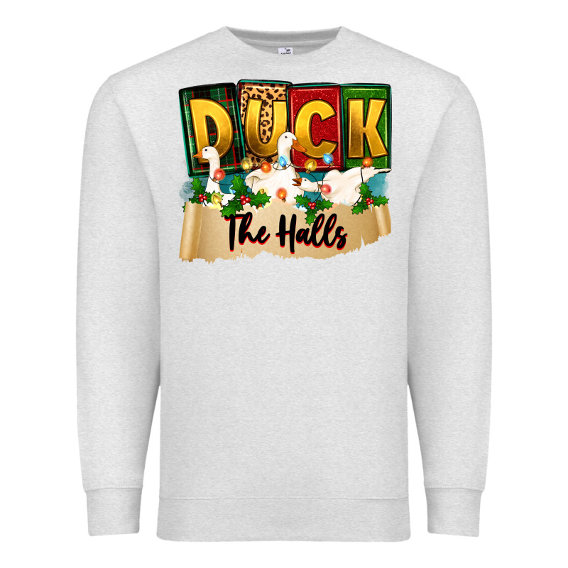 Christmas Duck The Halls Premium Sweatshirt by Zillion Design Studio | Teevron