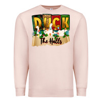 Pale Pink christmas duck the halls Premium Sweatshirt - Zillion Design Studio