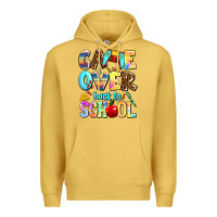 Antique Gold game over back to school Premium Hoodie - AdoDesignShop
