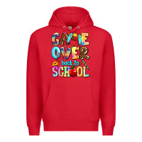 Red game over back to school Premium Hoodie - AdoDesignShop