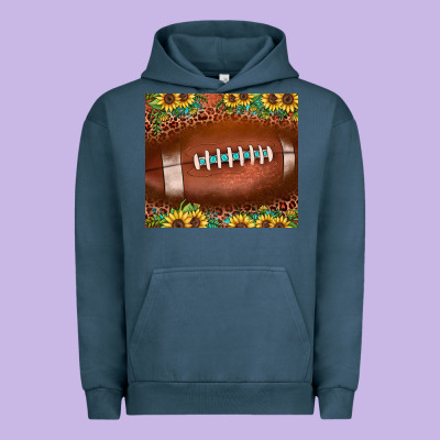 Football Leopard Turquoise Sunflower Urban Hoodie Designed By Jahusdesignshop