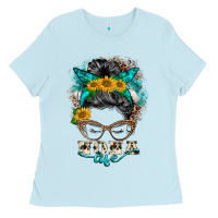 Baby Blue nona life messy bun Ladies Tee - BarkalooDesign