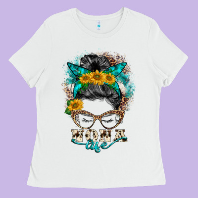 Nona Life Messy Bun Ladies Tee Designed By Barkaloodesign