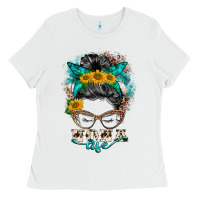 White nona life messy bun Ladies Tee - BarkalooDesign