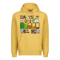Antique Gold battery life of a teacher Premium Hoodie - AdoDesignShop