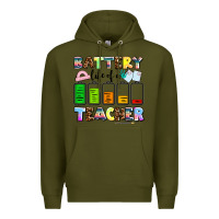 Army Green battery life of a teacher Premium Hoodie - AdoDesignShop