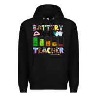 Black battery life of a teacher Premium Hoodie - AdoDesignShop