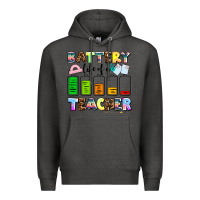 Charcoal Heather battery life of a teacher Premium Hoodie - AdoDesignShop