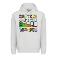 Dove Grey battery life of a teacher Premium Hoodie - AdoDesignShop