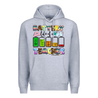Heather Grey battery life of a teacher Premium Hoodie - AdoDesignShop