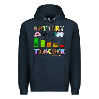 Navy battery life of a teacher Premium Hoodie - AdoDesignShop