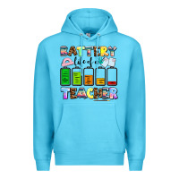 Ocean Blue battery life of a teacher Premium Hoodie - AdoDesignShop