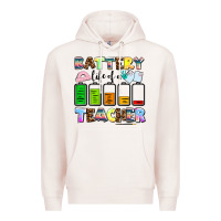Pale Pink battery life of a teacher Premium Hoodie - AdoDesignShop