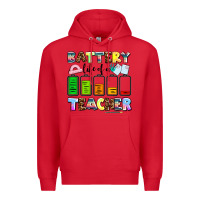Red battery life of a teacher Premium Hoodie - AdoDesignShop