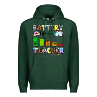 Sports Green battery life of a teacher Premium Hoodie - AdoDesignShop