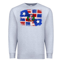 Heather Grey dominican and puerto rico flag Premium Sweatshirt - texasbilliewilder