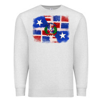 Oatmeal Heather dominican and puerto rico flag Premium Sweatshirt - texasbilliewilder