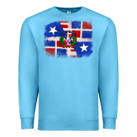 Ocean Blue dominican and puerto rico flag Premium Sweatshirt - texasbilliewilder