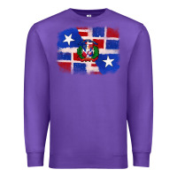 Purple dominican and puerto rico flag Premium Sweatshirt - texasbilliewilder