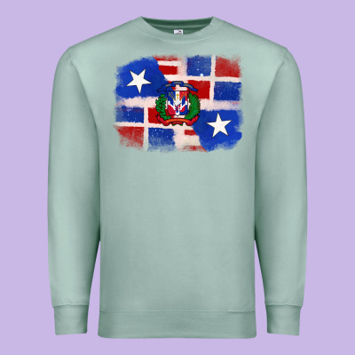 Premium Sweatshirt dominican and puerto rico flag