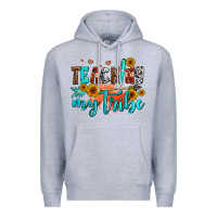 Heather Grey teaching my tribe Premium Hoodie - AdoDesignShop