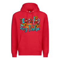 Red teaching my tribe Premium Hoodie - AdoDesignShop