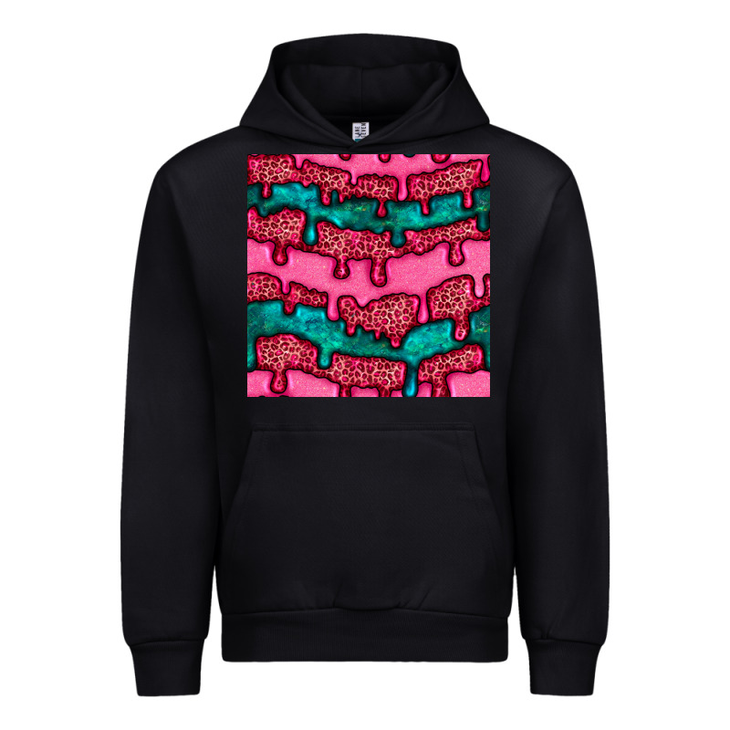 Valentines Day Leopard And Turquoise Gemstone Seamless Pattern Urban Hoodie by BundleAndBundleShop | Teevron