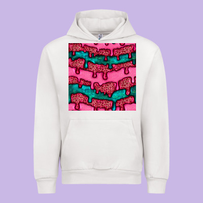 Valentines Day Leopard And Turquoise Gemstone Seamless Pattern Urban Hoodie Designed By Bundleandbundleshop