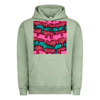 Pigment Oil Green valentines day leopard and turquoise gemstone seamless pattern Urban Hoodie - BundleAndBundleShop