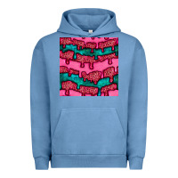 Pigment Pebble Blue valentines day leopard and turquoise gemstone seamless pattern Urban Hoodie - BundleAndBundleShop