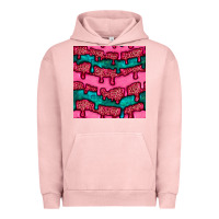 Pigment Salmon valentines day leopard and turquoise gemstone seamless pattern Urban Hoodie - BundleAndBundleShop