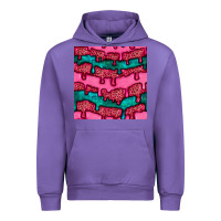 Tulip valentines day leopard and turquoise gemstone seamless pattern Urban Hoodie - BundleAndBundleShop