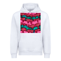 White valentines day leopard and turquoise gemstone seamless pattern Urban Hoodie - BundleAndBundleShop