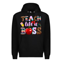 Black teach like a boss Premium Hoodie - AdoDesignShop