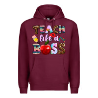 Burgundy teach like a boss Premium Hoodie - AdoDesignShop