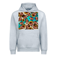 Heather Grey football turquoise sunflower Urban Hoodie - JahusDesignShop