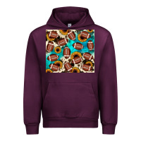 Mauve Wine football turquoise sunflower Urban Hoodie - JahusDesignShop