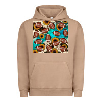 Pigment Burro football turquoise sunflower Urban Hoodie - JahusDesignShop