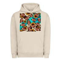Pigment French Oak football turquoise sunflower Urban Hoodie - JahusDesignShop