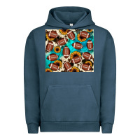 Pigment Midnight Navy football turquoise sunflower Urban Hoodie - JahusDesignShop